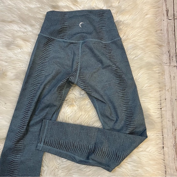 ZYIA Active Blue & Black Python Snakeskin Print Leggings Size 4 - Picture 2 of 3